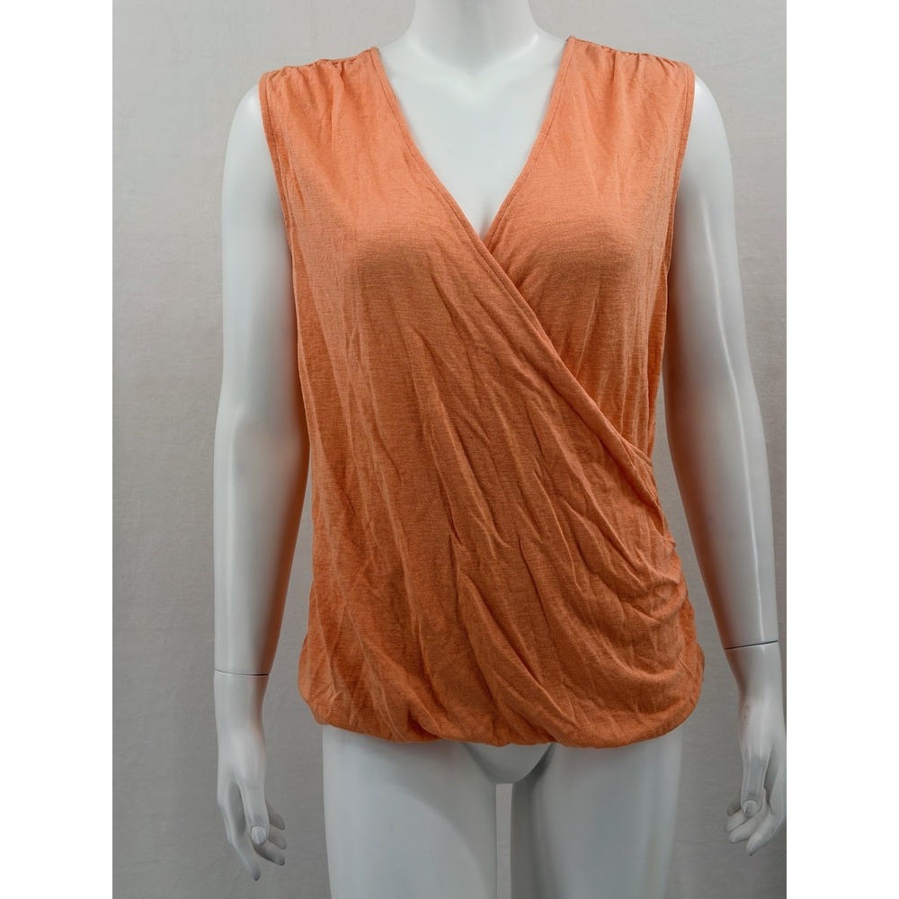 Athleta Top Womens Medium Peach Breezy Wrap Tank Casual Beach Summer Coastal